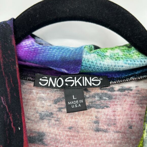 SNOSKINS Women's Art To Wear Abstract Colorful Cowl Neck Tunic Top Size Large - Picture 7 of 8